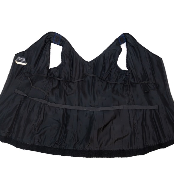 RARE Chanel Vintage‎ S/S 1993 Circa Black Tweed Corset with Gold Clover Buttons - Picture 10 of 10